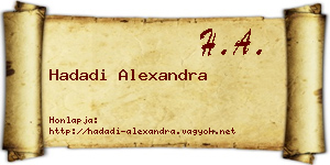 Hadadi Alexandra névjegykártya